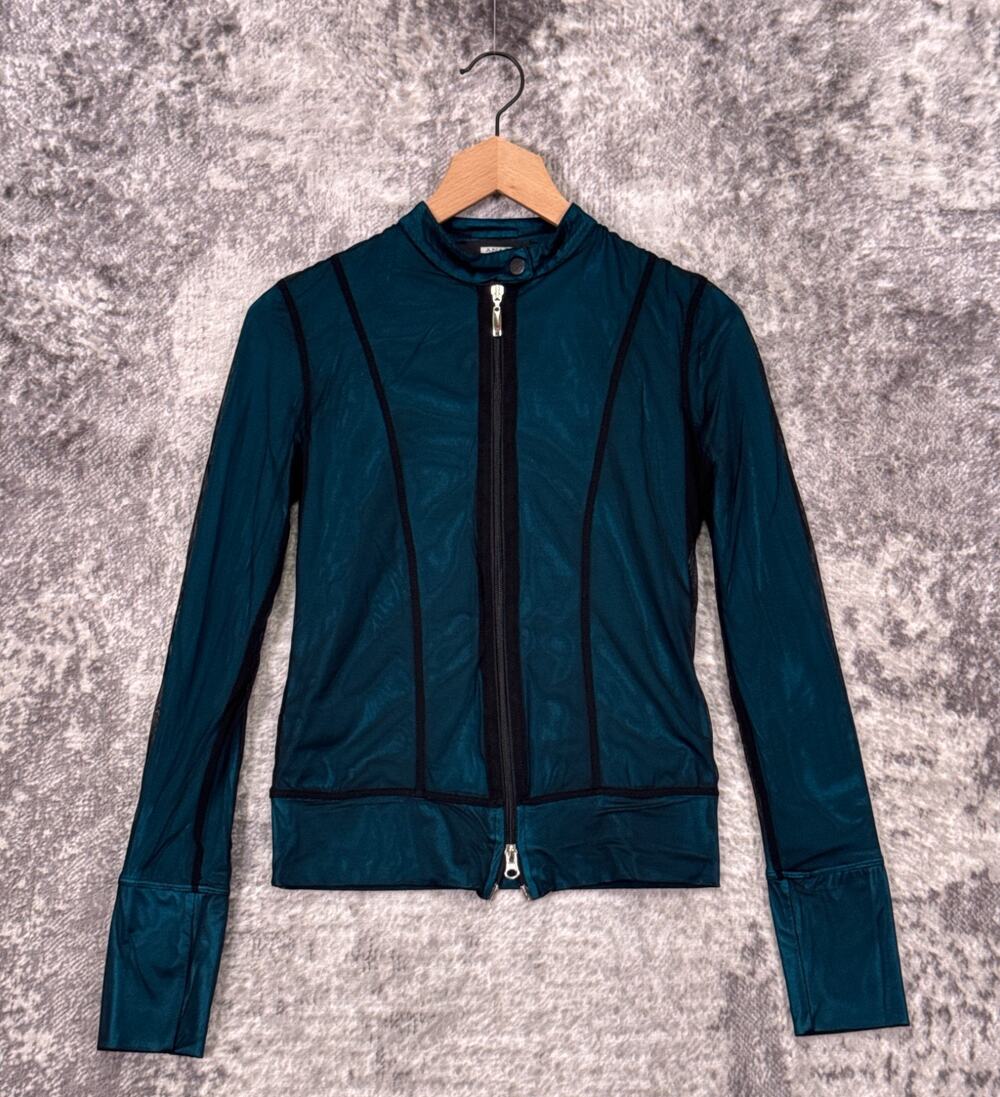 Anatomie Travel Jacket Small Womens Blue Green Mesh Full Zip
